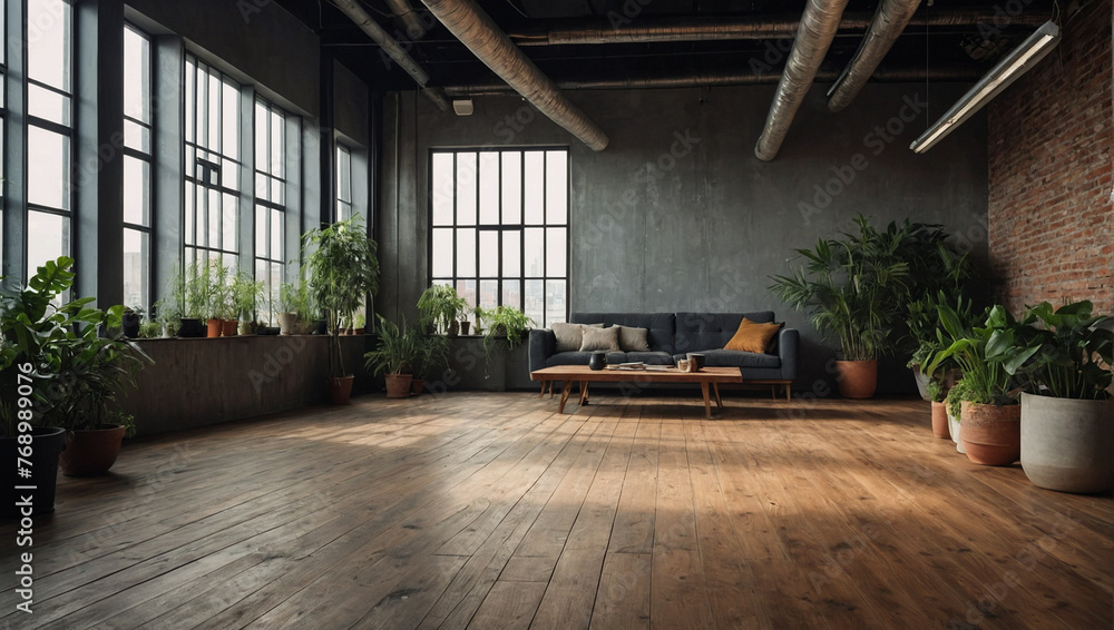 Fototapeta premium Modern contemporary loft room 