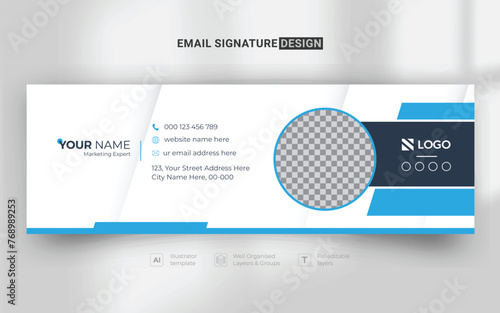 attractive abstract  minimal email signature design template