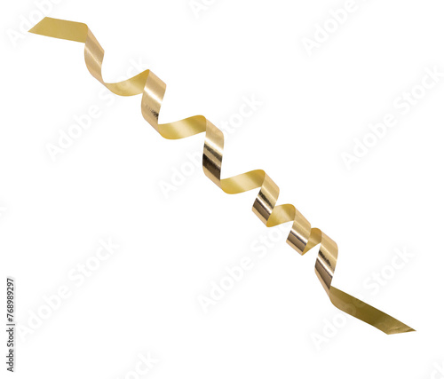 spirale di nastro dorato scontornato su stondo trasparente per feste confezioni regalo attività ricreative photo