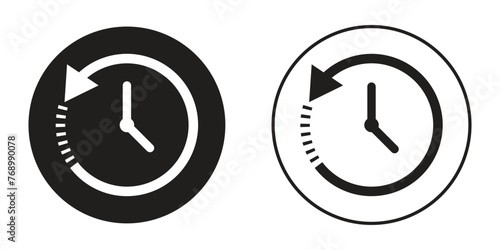 History button. browsing or watch history symbol. Transparent vector illustration for app, website, ui design.