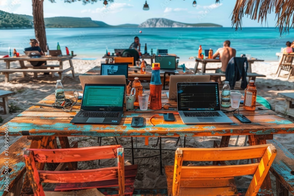 Remote Workspaces by the Bay: Outdoor Coworking Amidst Palm Trees