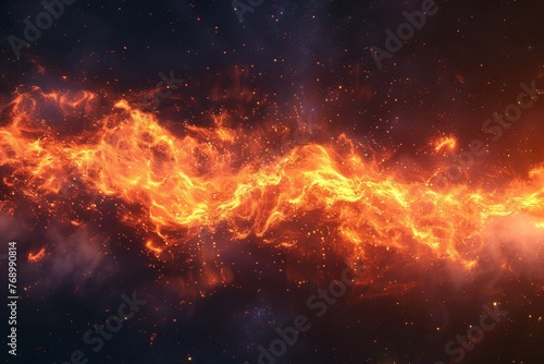 A crackling fire texture, representing the fiery breath of dragons and the burning passion of key characters, set against a night sky created with Generative AI Technology © Sentoriak
