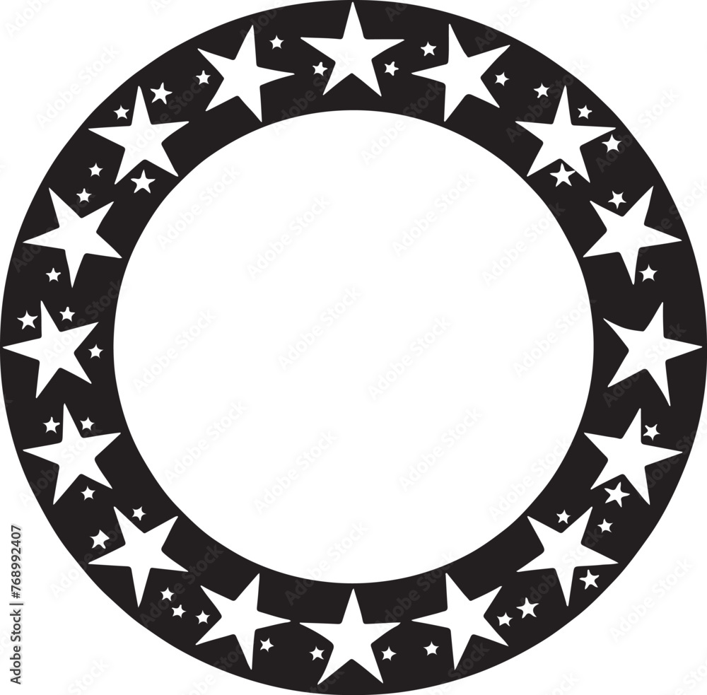 Naklejka premium Logo circle of allies, circle shaped stars 