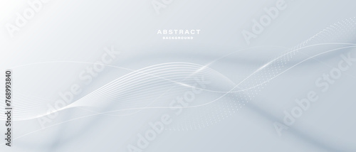 Modern abstract background with wavy lines. Digital future technology concept. vector illustration. © kanpisut