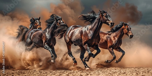 Wild Horses in Dusty Gallop
