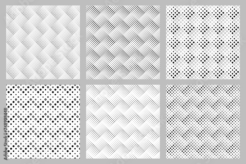 Seamless   geometrical circle pattern background design set - abstract  vector illustration from circles and dots