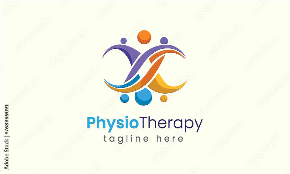 Physiotherapy health icon sign symbol minimalist fitness modern logo vector design template