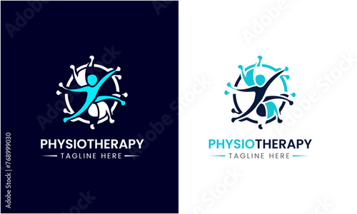 Physiotherapy health icon sign symbol minimalist fitness modern logo vector design template