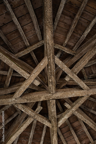 Rustic ceiling inside a country house