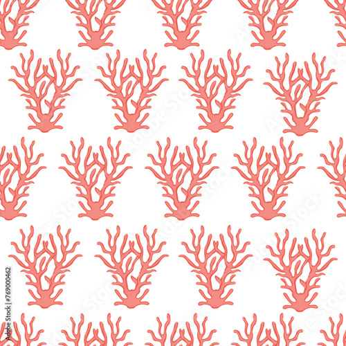 Corals seamless pattern. Trendy sea coral pattern for wrapping paper, wallpaper, stickers, notebook cover and other designs.