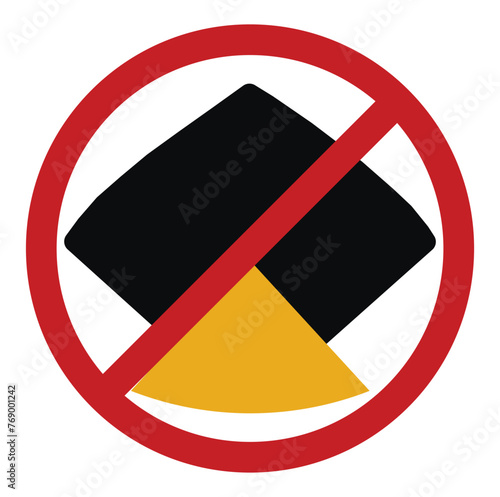 No kite flying sign. Vector illustration. Warning prohibition banner with red circle