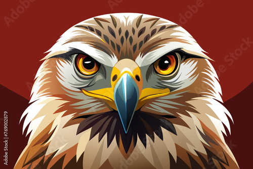 Frontal Head Study of a Ferruginous Hawk