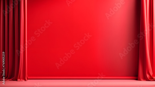 Opulent 3D Luxury Red Curtain Backdrop Ideal for Award Galas and Concert Spectacles