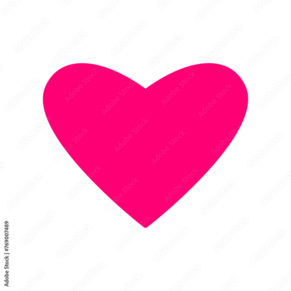 Cartoon pink heart, digital art illustration