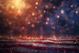 Sparkling American Flag with Fireworks Display for Celebratory Event