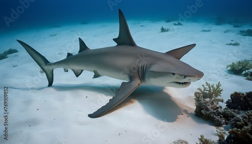 A Hammerhead Shark Resting On The Ocean Floor