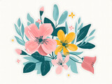 Charming Collection of Stylized Hand-Drawn Flowers and Plants