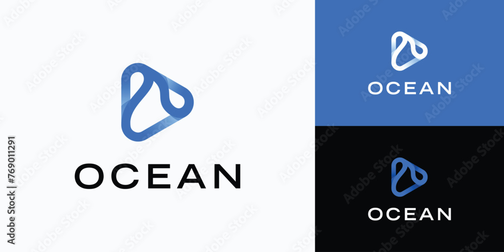 Vector logo design of triangle and wave shape with three-dimensional effect of modern, simple, clean and abstract style. Vector logo design of triangle and wave shape with three-dimensional effect of modern, simple, clean and abstract style.