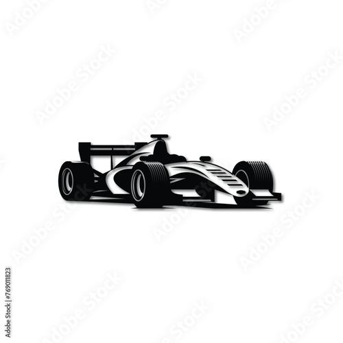 F1 racing car icon logo transport jet sport racing car symbol concept art pit crew stop design template vector isolated shell oil red black turbo jet hybrid power black background race single seat