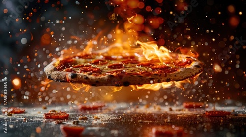 Fiery Pizza with Sizzling Toppings