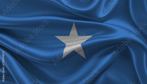 Bright and Wavy Federal Republic of Somalia Flag Background
