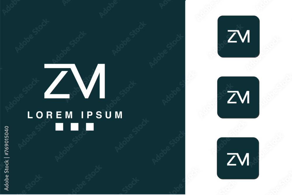 ZM, MZ, Abstract Letters Logo Monogram