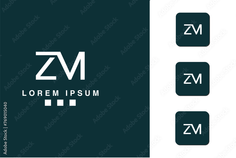 ZM, MZ, Abstract Letters Logo Monogram ZM, MZ, Abstract Letters Logo Monogram