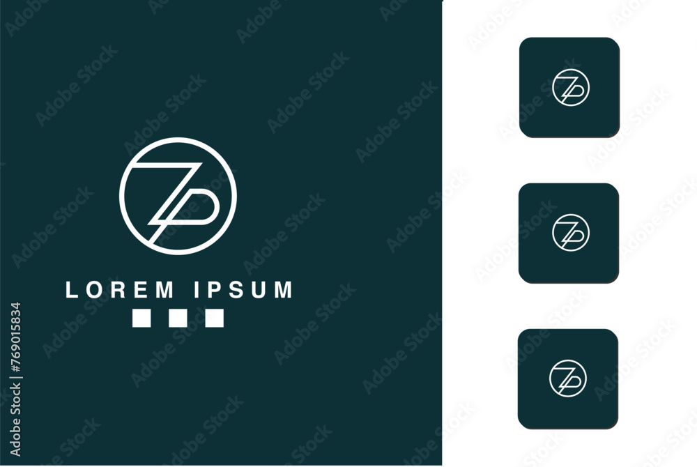 ZP, PZ, Z, P, Abstract Letters Logo Monogram ZP, PZ, Z, P, Abstract Letters Logo Monogram