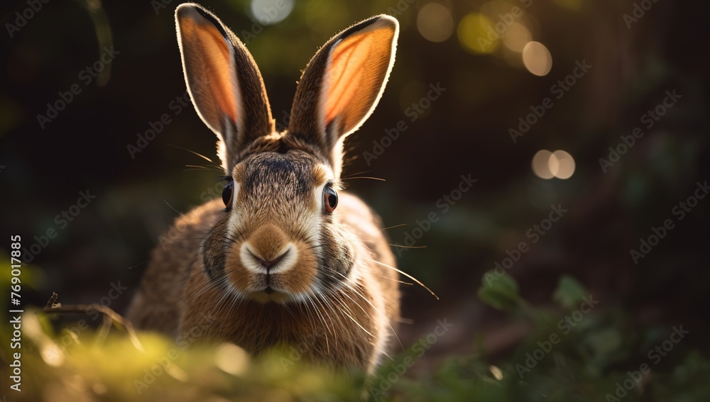 Obraz premium Bunny in wildflowers