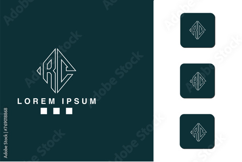 Alphabets Letters RC, CR,   Initials Logo Monogram