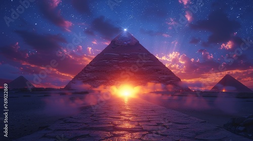 great pyramid night in the sahara #769022869