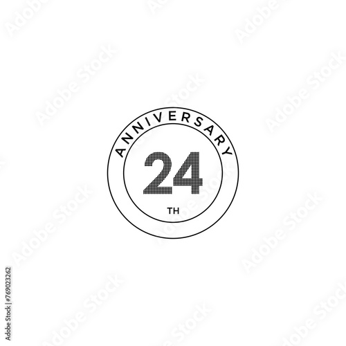 24 th anniversary icon logo design