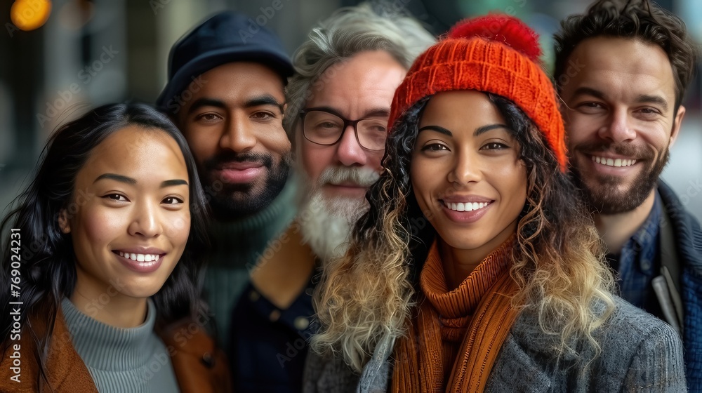 A happy diverse group of confident people from Canada, the United States, and Europe, all smiling
A happy diverse group of confident people from Canada, the United States, and Europe, all smiling