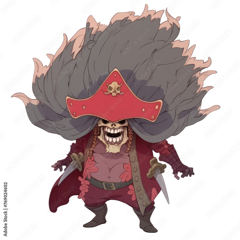 an illustration of a pirate dwarf with a frightened face and fluffy hair an illustration of a pirate dwarf with a frightened face and fluffy hair