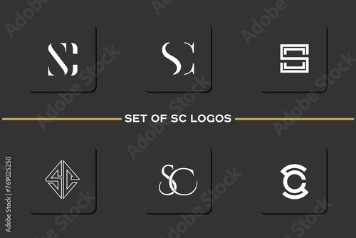 SC, CS, S, C, Abstract letters Logo monogram	
