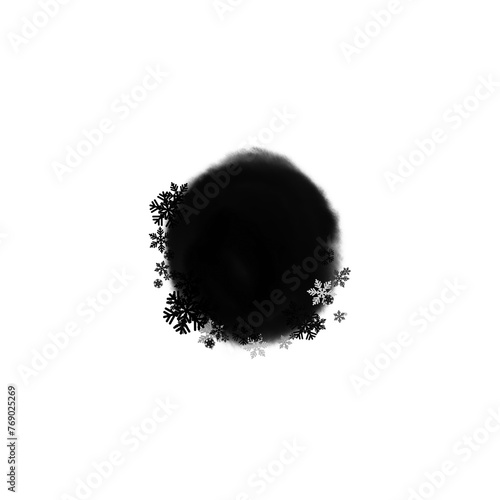 Artistic black winter mask. Basis element for design on white background universal