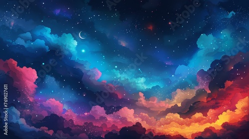 Dreamy Cosmic Sky Illustration