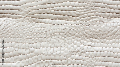 Seamless pattern with white reptile skin scales texture.