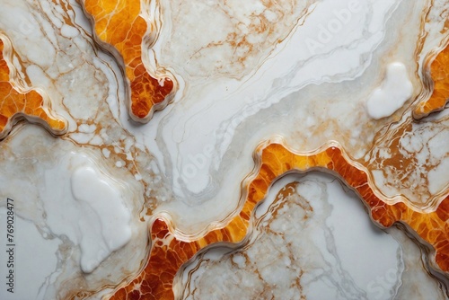 white marble stone slab with amber installations  luxury wallpaper background