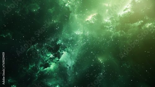 Green Nebula Cosmos Background