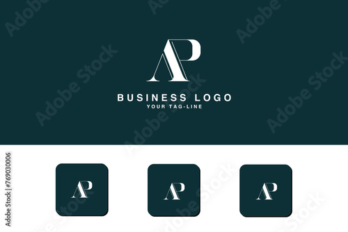Alphabet Letters AP, PA, Initials Logo Monogram