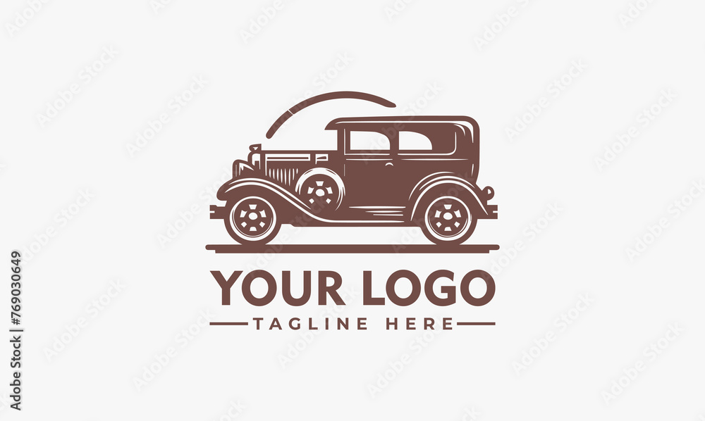 Vintage Car Logo Vector Car Classic Car Emblem Design for Automotive Business