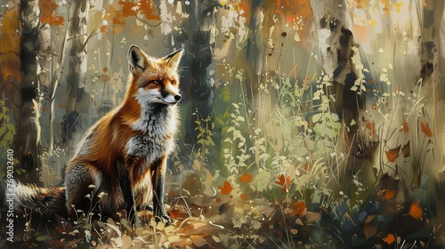 Majestic Fox in Autumn Forest © GoGameGod