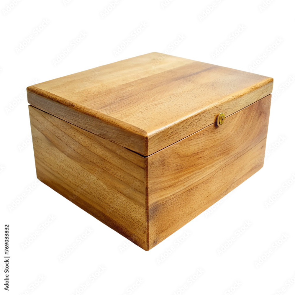 Closed wooden box isolated on transparent background. Closed wooden box isolated on transparent background.