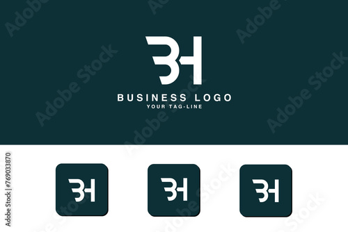 Alphabet Letters Bh ,HB, HH, B, ,  Initials Logo Monogram