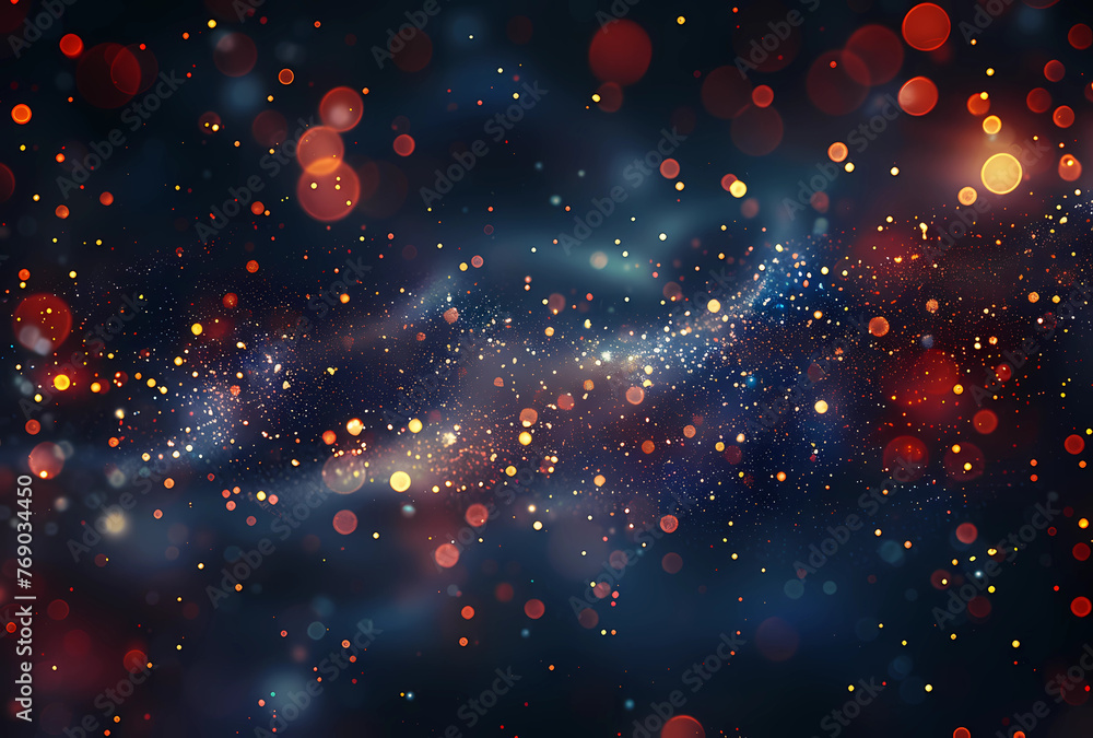 A digital art background featuring an array of glowing particles