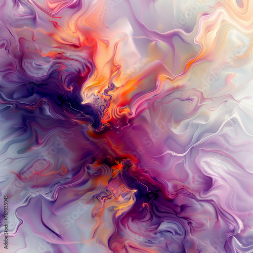 Abstract fluid art with vibrant colors