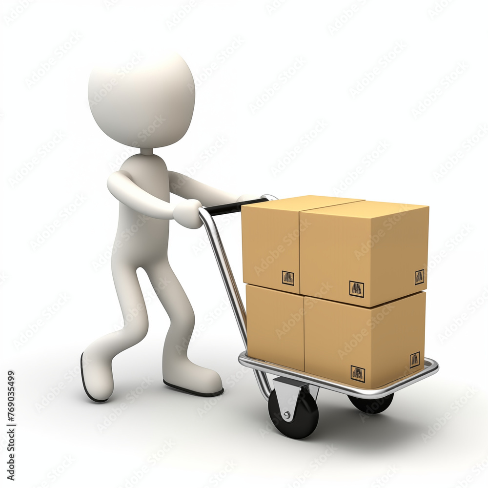 delivery man and hand truck concept, 3D White people with hand truck and boxes, 3d illustration
delivery man and hand truck concept, 3D White people with hand truck and boxes, 3d illustration