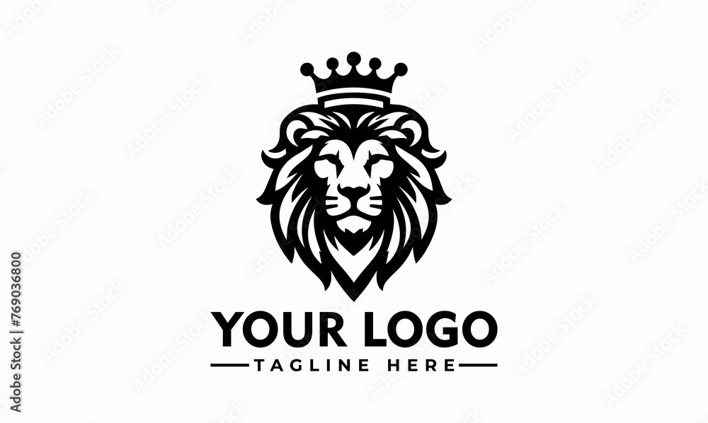 Lion logo Vector design Lion Crown logo Lion Vector for Business Identity