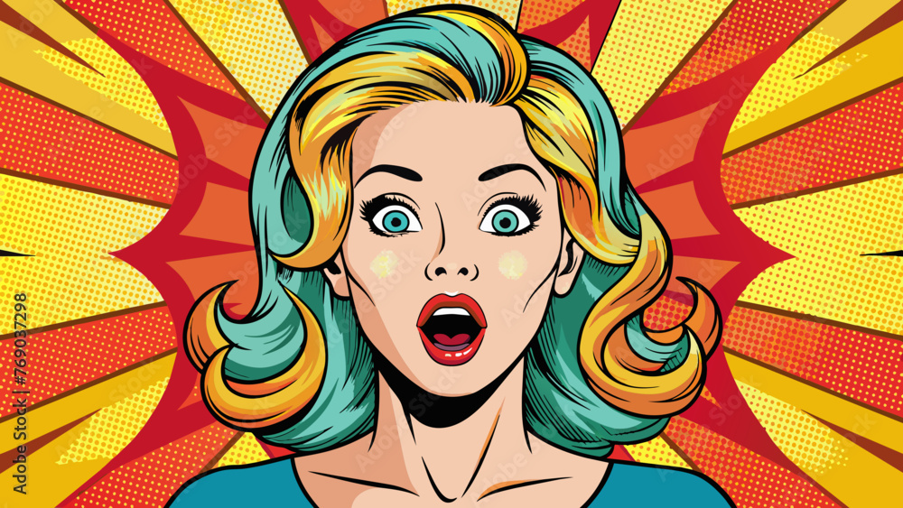 pop art illustration surprised girl comic woman pop art illustration surprised girl comic woman